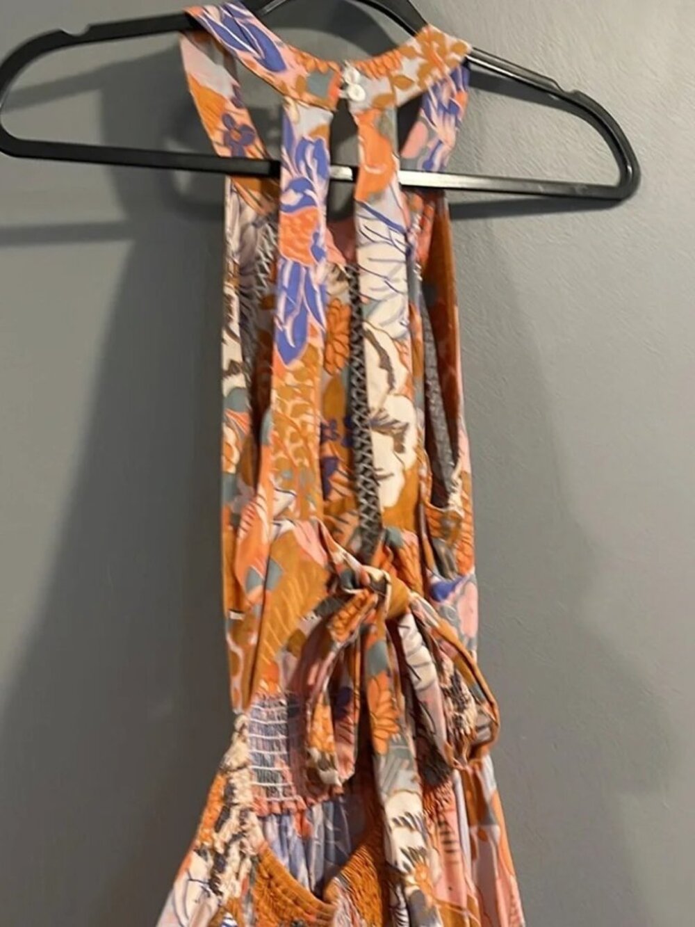 Petal & Pup Floral Maxi Dress in Orange and Blue - Picture 7 of 10